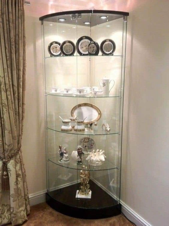 Rak Etalase Aluminium Kaca Model Melengkung